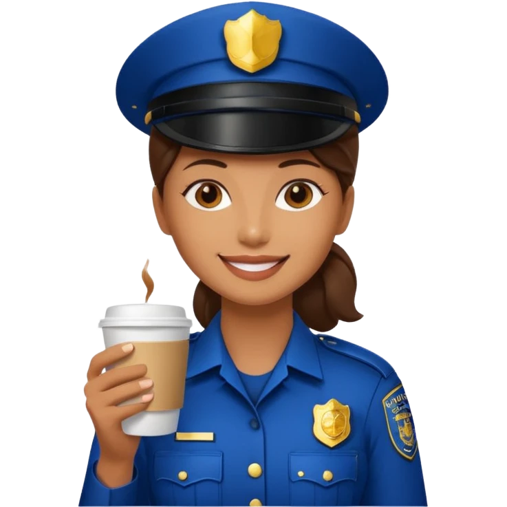 woman police holding coffee emoji