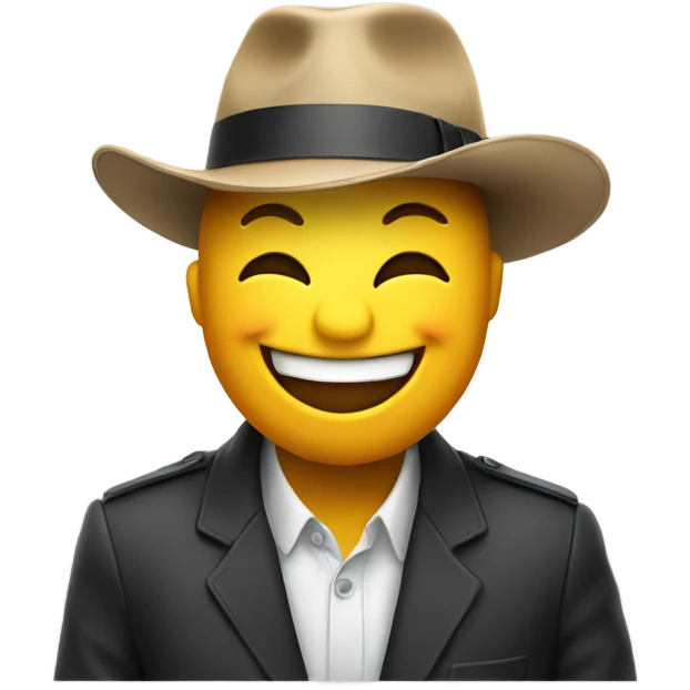 Laughing emoji with a hat emoji