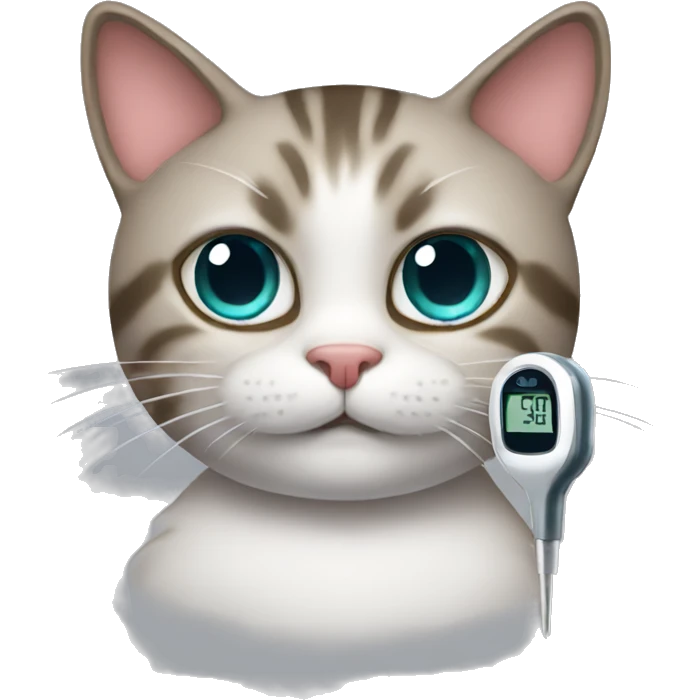 cat with thermometer  emoji