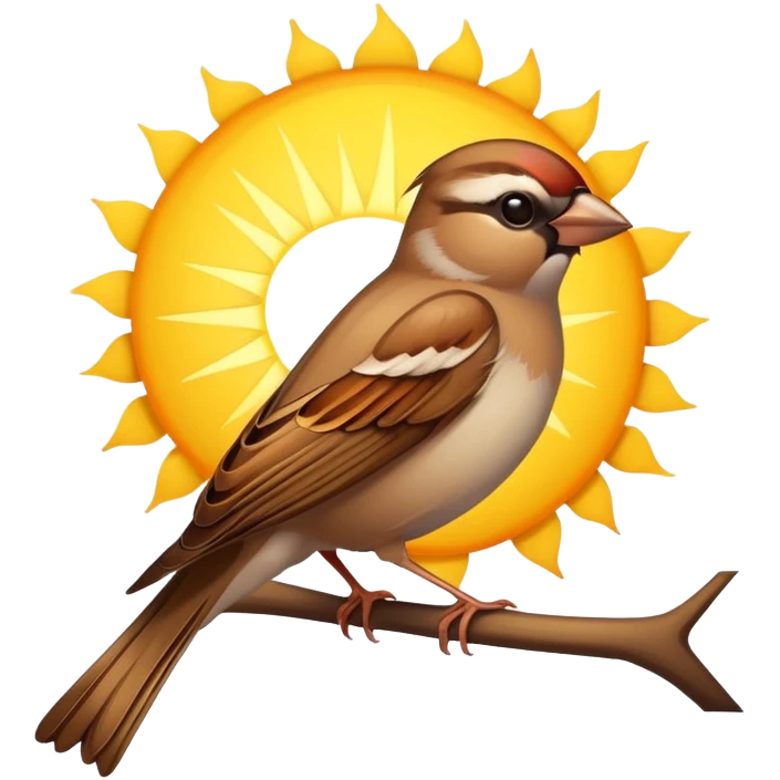Sparrow on the sun emoji