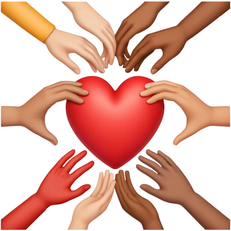 Manos de corazon de colores emoji