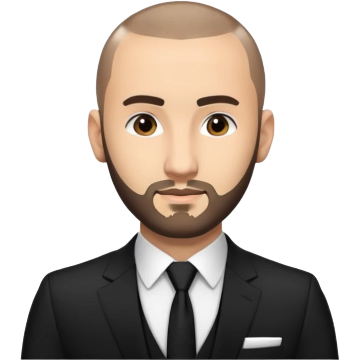 karim benzema, light skinned, wearing suit, photorealistic emoji