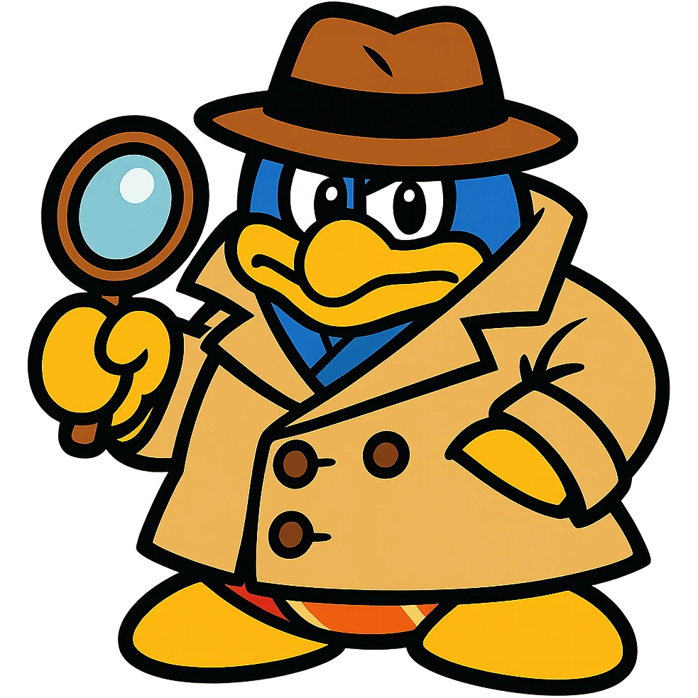 King Dedede from Kirby in a detective outfit, with a trench coat and hat, vibrant toon style emoji