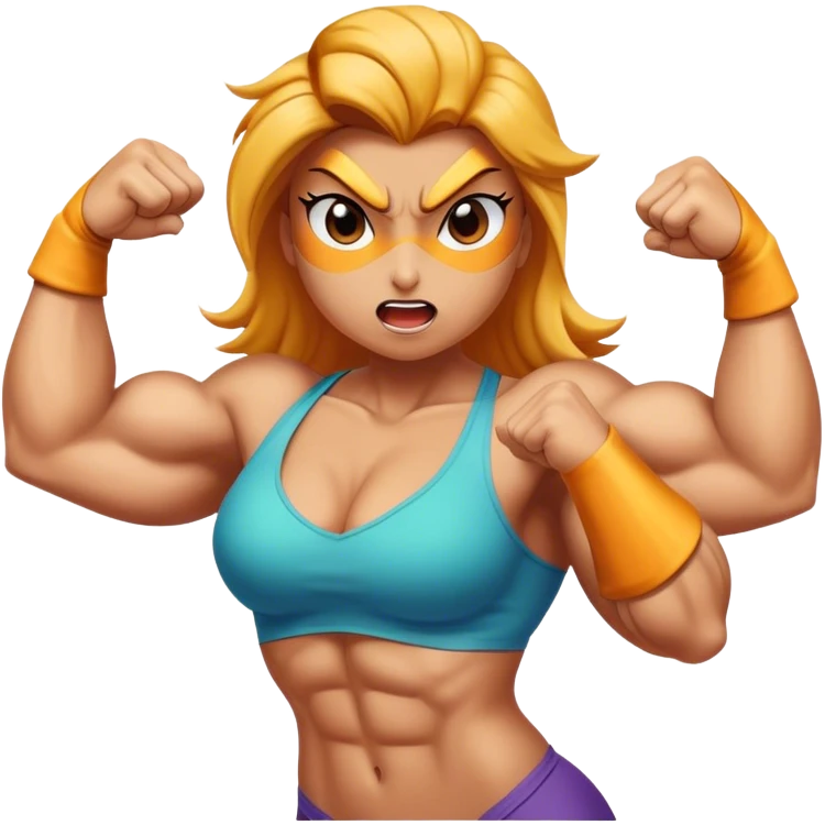 a female bird flexing big muscles emoji