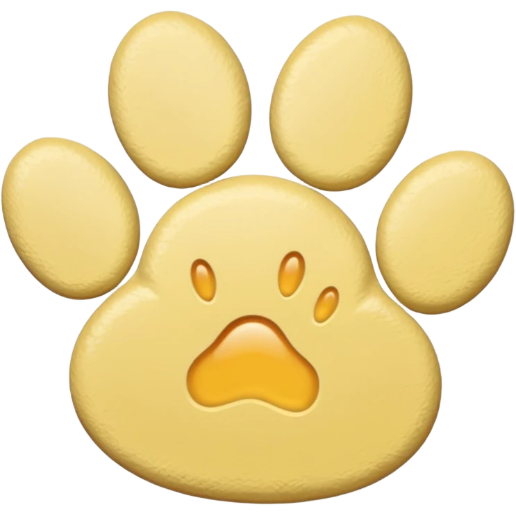 a pastel yellow pawprint emoji