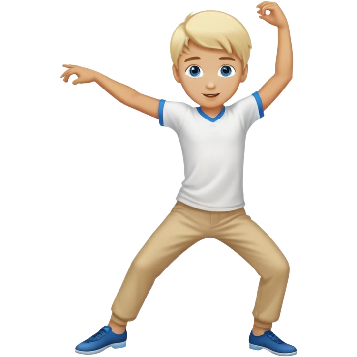 Blonde blue eyed boy dancing  emoji