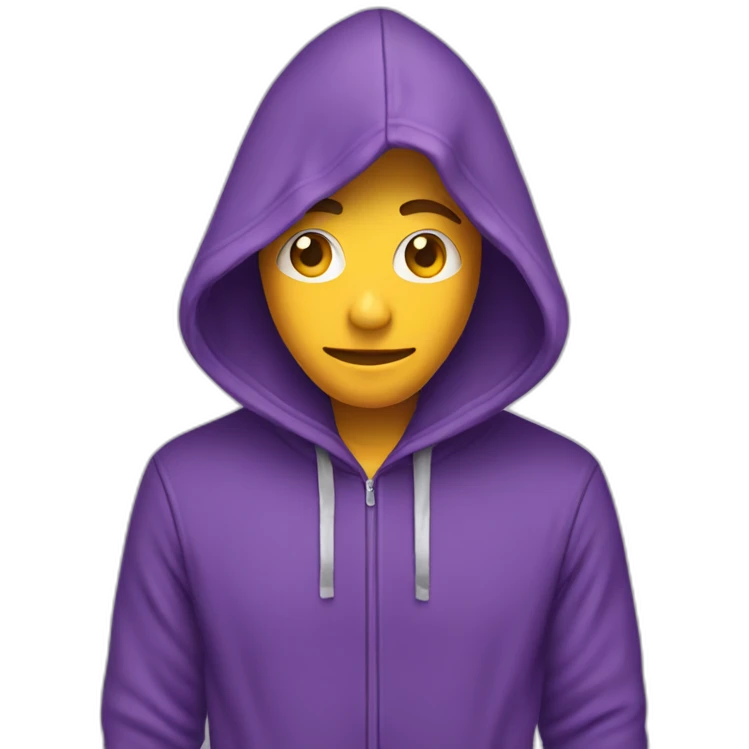 purple hoodie with no characters unfolded emoji