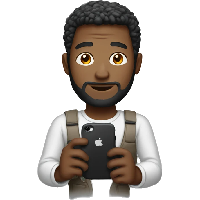 man holding iphone emoji