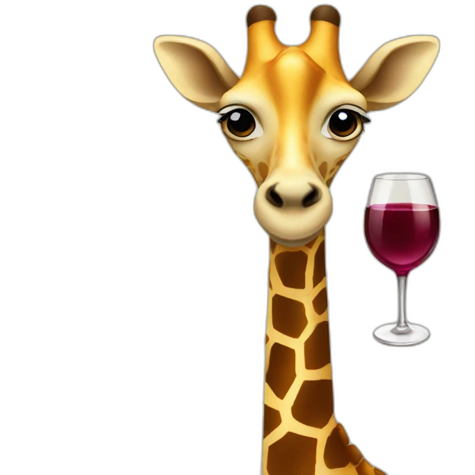 giraffe with wine emoji
