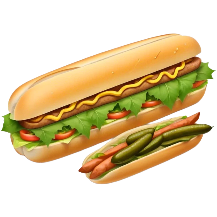 Cinematic Realistic B√°nh m√¨ Sandwich Dish Emoji, showcasing a crusty baguette filled with savory meats, pickles, and fresh herbs rendered with dynamic detail and appetizing lighting. emoji