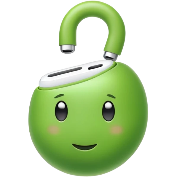 simple pea wearing airpods emoji