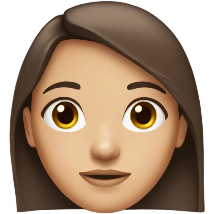 Brunette straight haired girl with brown eyes emoji