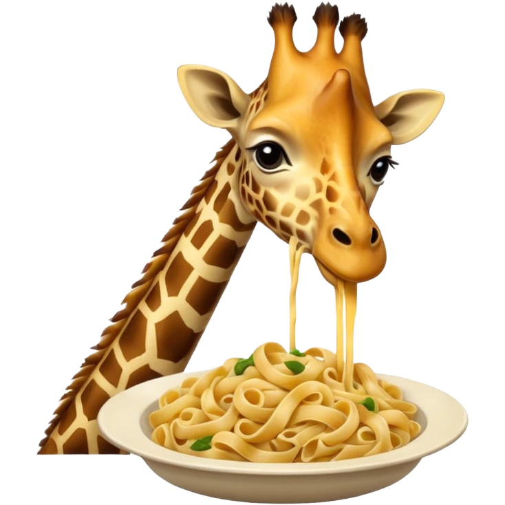 Giraffe eating pasta emoji