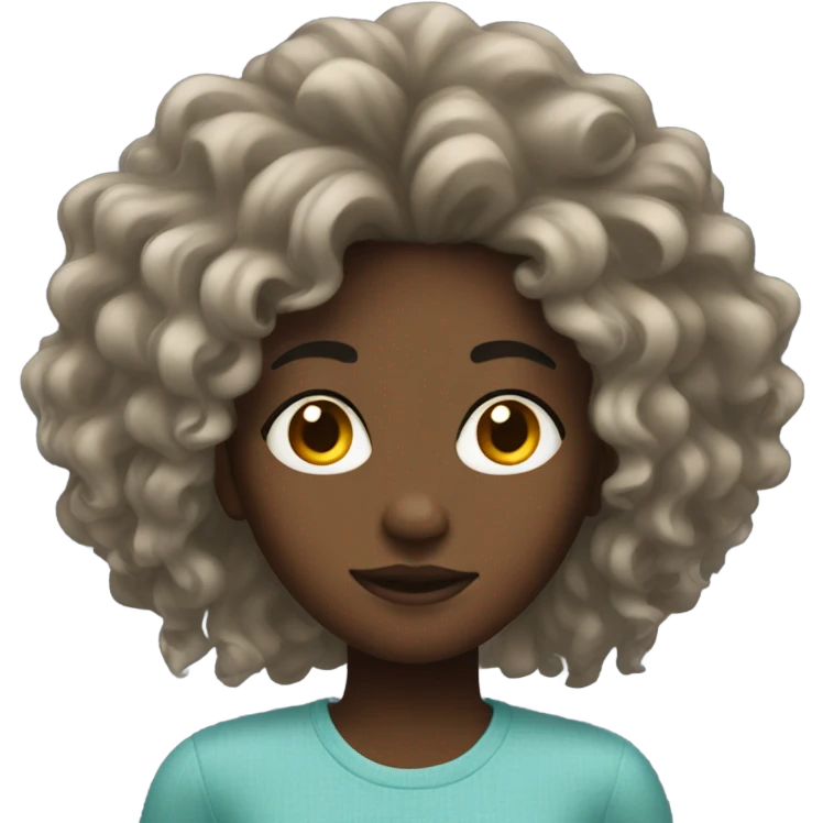 Black girl with messy hair emoji