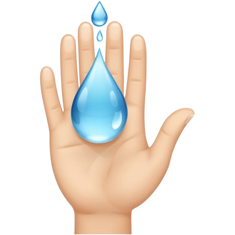 water on the hand emoji