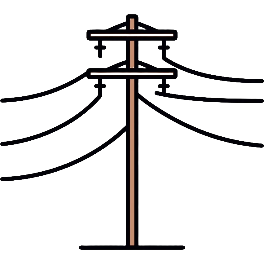 high voltage electrical pole with power lines emoji