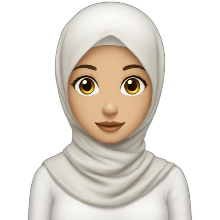 hijab girl with beatuful sime and good eyes emoji