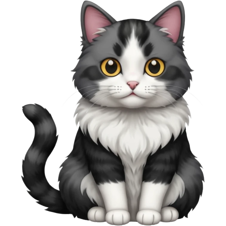 black and white cat emoji