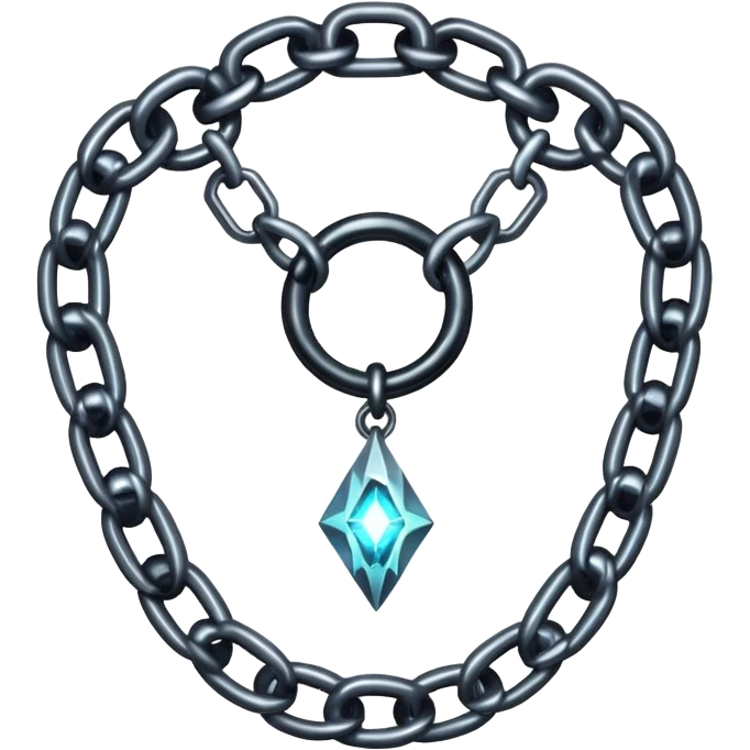 Broken chain with glowing spectral link, gothic fantasy iOS emoji emoji