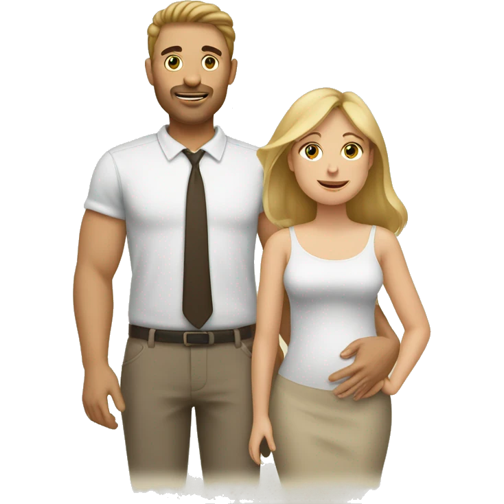famly; blonde mom, brown haired dad, 2 babies emoji