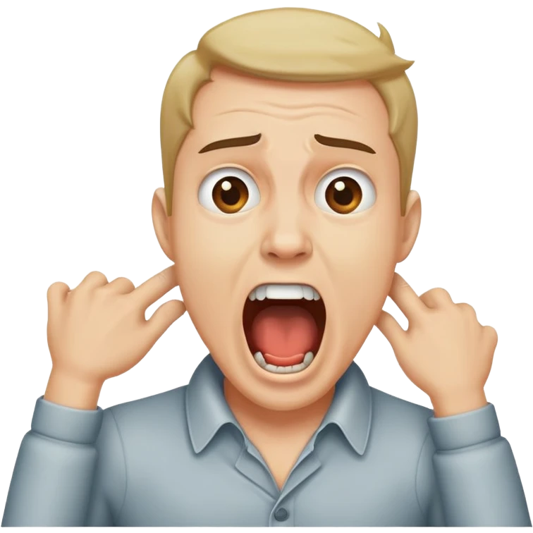 Guy grabbing his neck screaming emoji