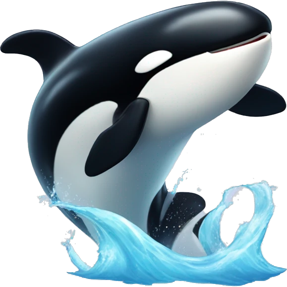 Orca whale super surprised and excited cute emoji