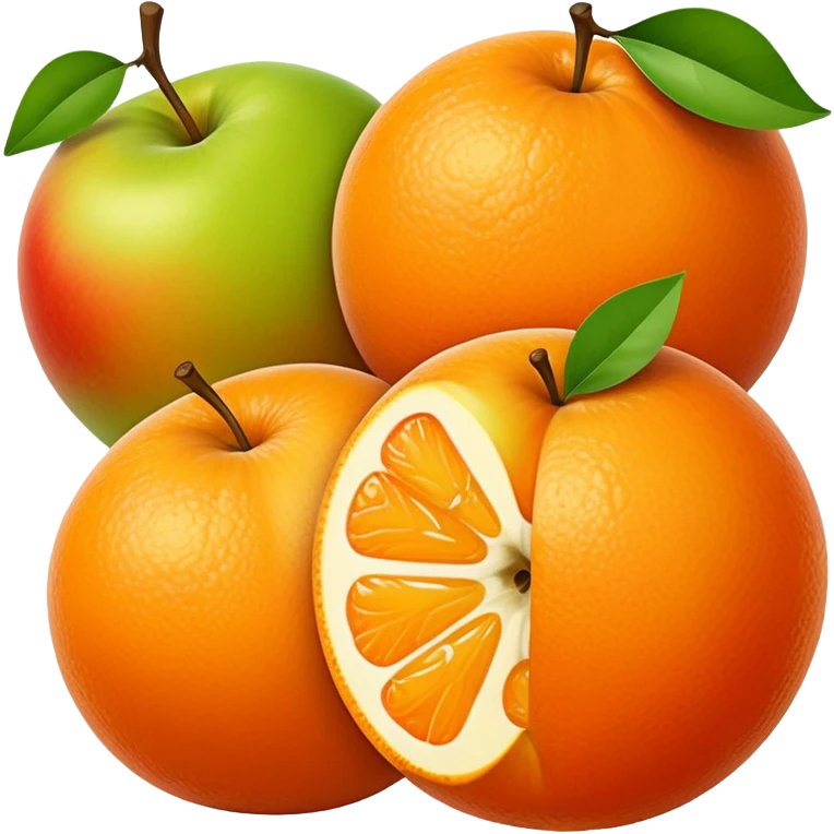 Oranges eating apples emoji