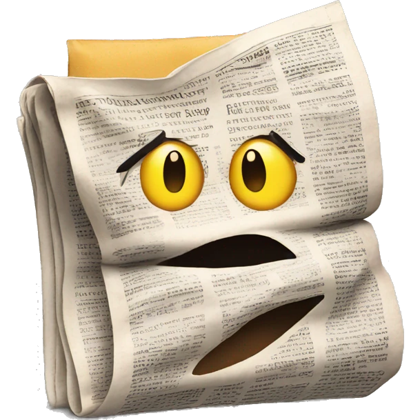 Emoji reading newspaper emoji
