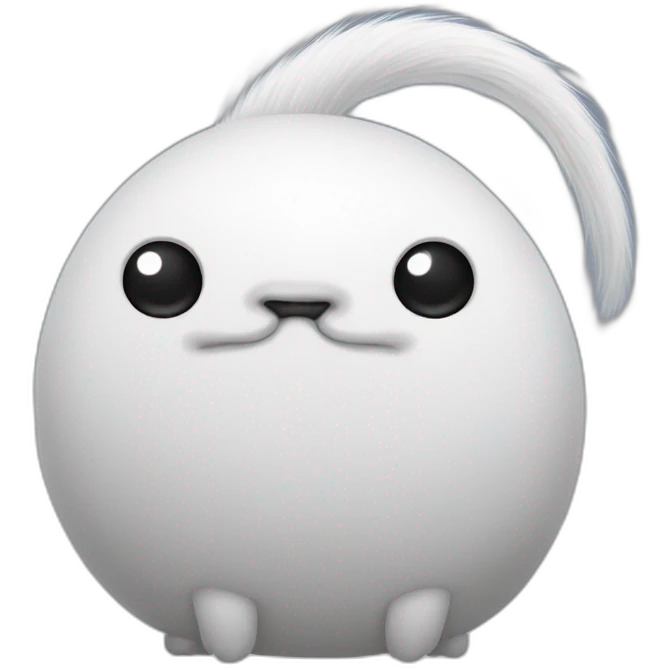 white long tail round creature emoji