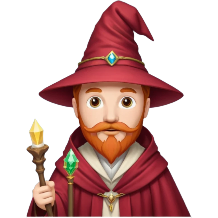 red haired wizard with mustache emoji