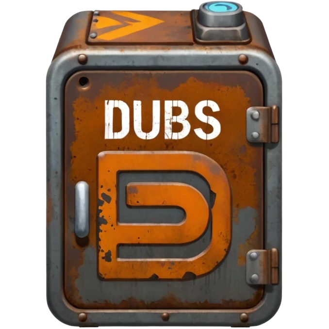 Create a Discord server icon showing the name DUBS based on the popular video game RUST. emoji