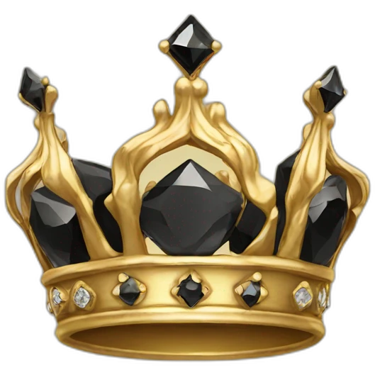 gold Black diamond crown emoji