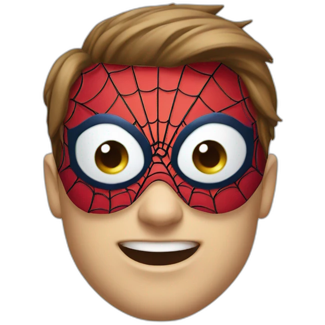 Blue gradient spider man, white eye emoji