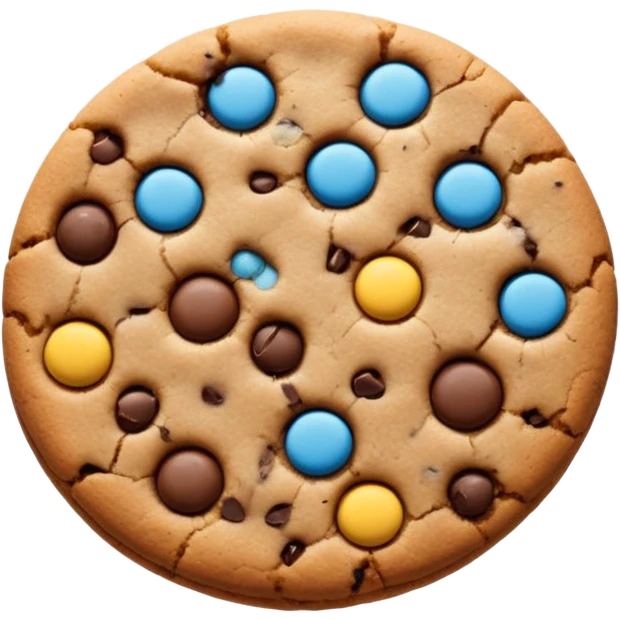 Single chocolate chip cookie, isolated, clean white background, minimalist emoji