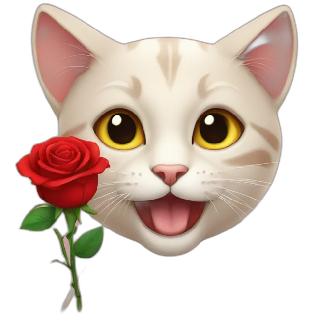 Cat with rose emoji