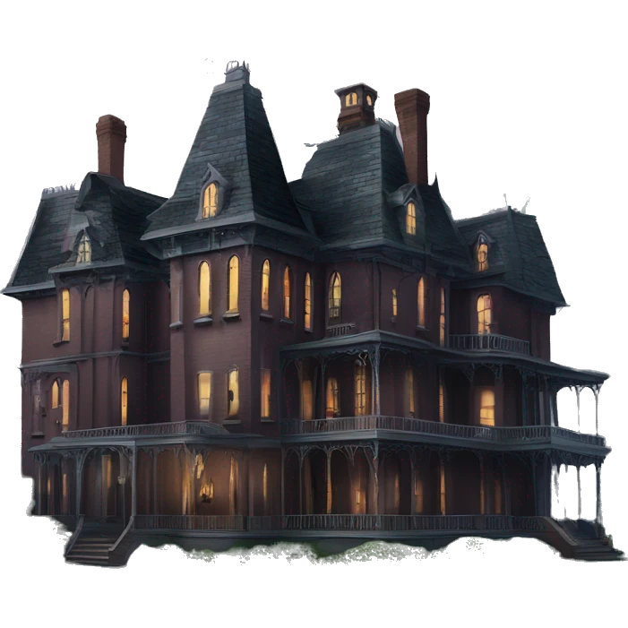 Beautiful Addams sprawling 12 story tall haunted old mansion  emoji