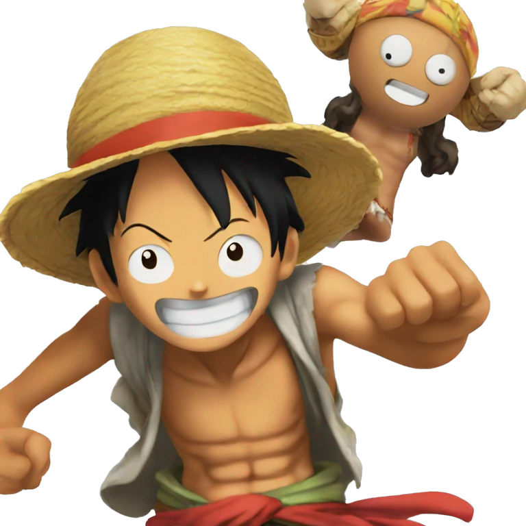 luffy dancing with Usopp on his shoulder  emoji