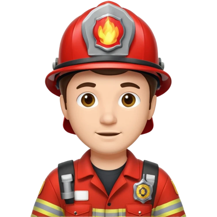 firefighter man brunette emoji