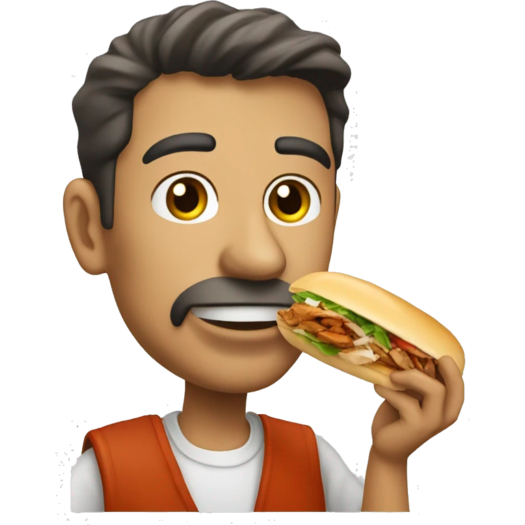 Man eating a döner kebab emoji