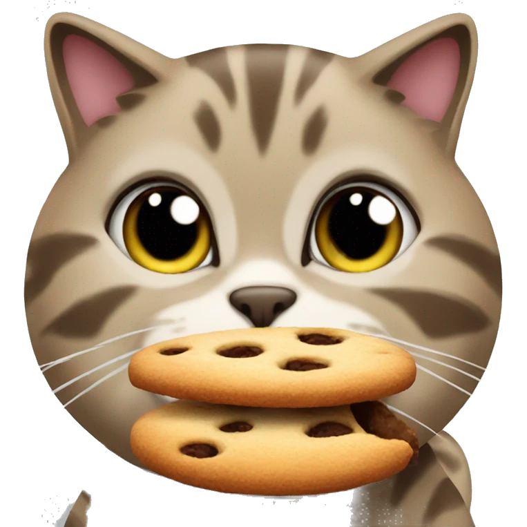 cat eating a cookie emoji