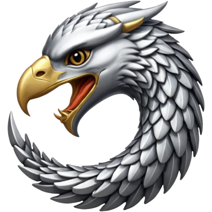 Silver Elder Scrolls Online eagle eating its tail Ouroboro emoji