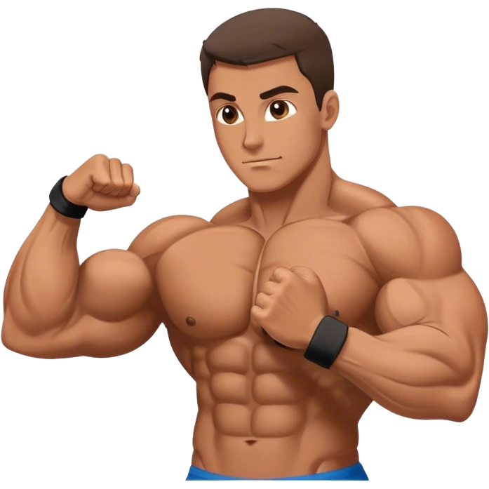 bodybuilder laying down abs exercise emoji