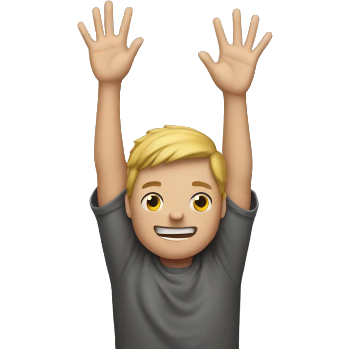 Person with hands in the air surrendered  emoji