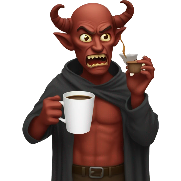 Demon drinking coffee emoji