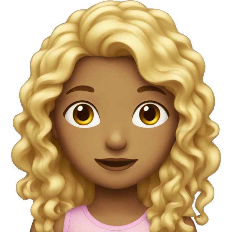 Girl with long slight curly hair emoji