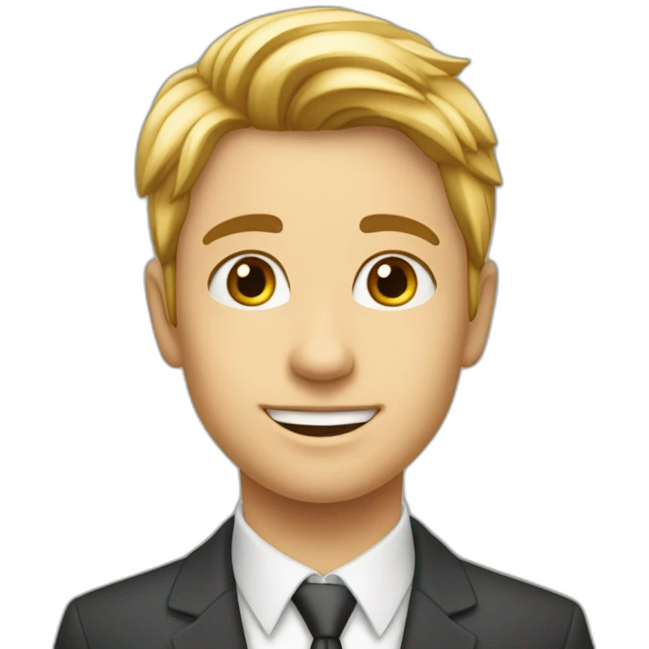 Ein junger etwa 14 Jahre alter bussiness man emoji