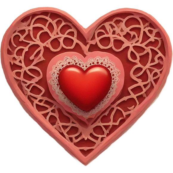 vintage valentine’s day card red emoji