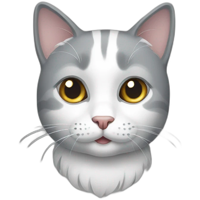 grey white cat emoji