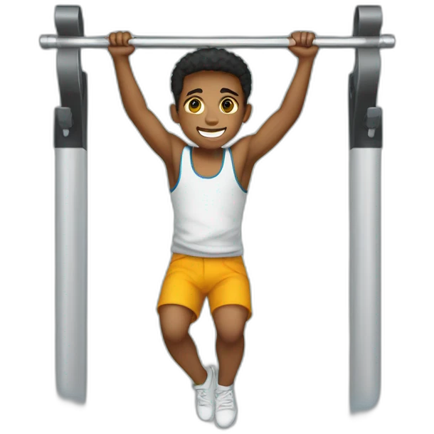 boy mixrace in  pull-up bar emoji