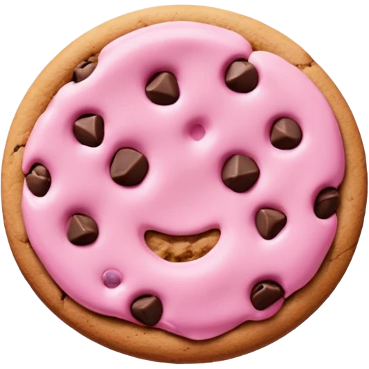 Pink chocolate chip cookie emoji